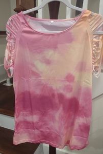 NEW Chicwish pink yellow tie dyed shirt M/L